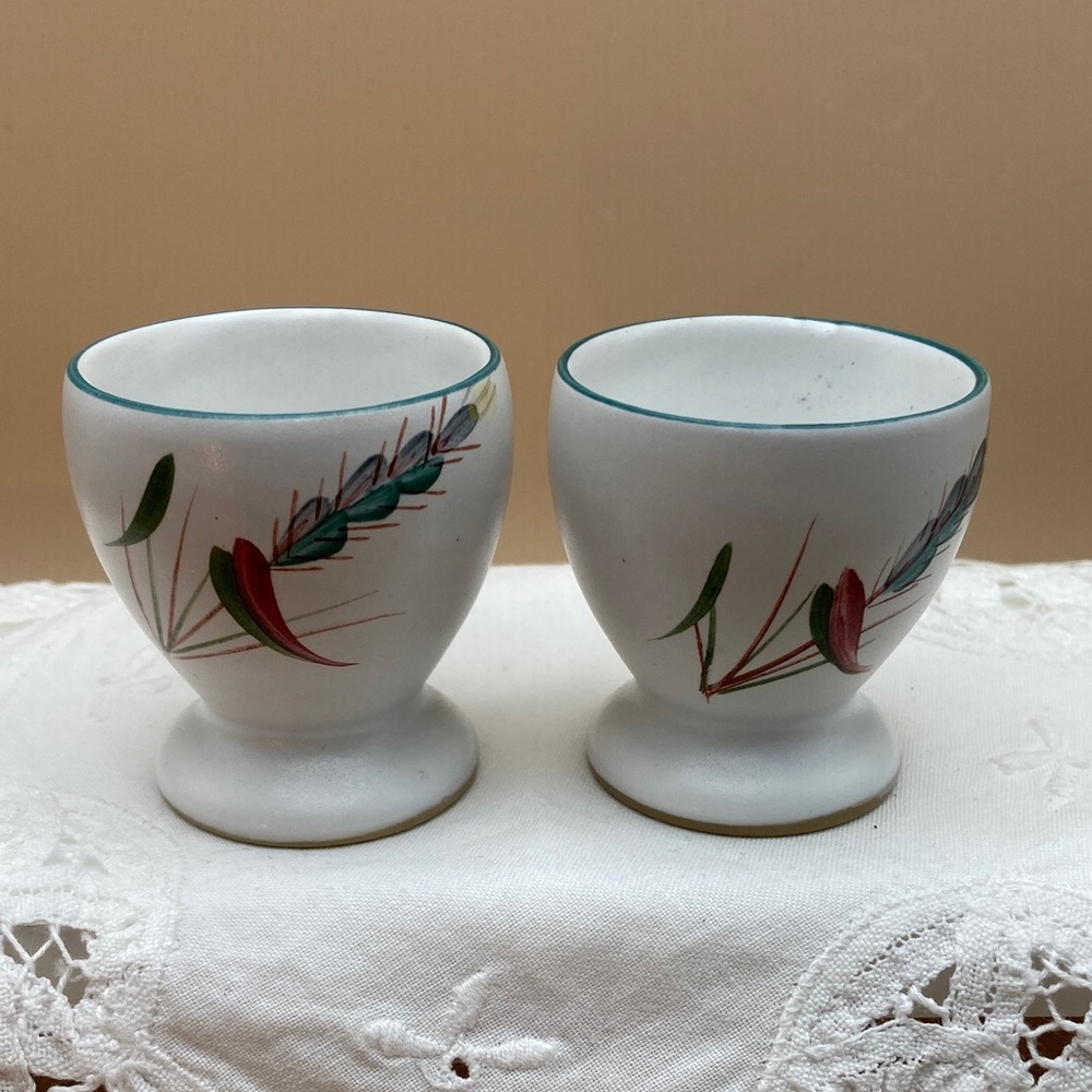 Set of 2 Denby Greenwheat Egg Cups - Vintage